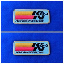 A Pair Of Motorsport Racing Patches Sew / Iron On Badges K&N Performance Filters picture