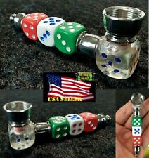 2 X NEW 4 inch Long Dice Style Metal Tobacco Smoking Pipe  picture
