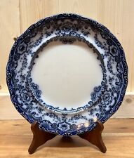 Antique Flow Blue Bisto England Lincoln Plate with Flowers 9 inch picture