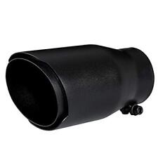 Black Exhaust Tip - 3 Inch Inlet Bolt On Design- Stainless Steel Car Muffler Tip picture
