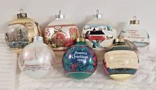 7 Vintage Hallmark Christmas Ball Ornaments Grandparents 1980 81 82 87 89 90 93 picture