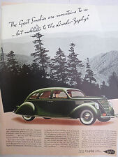 LINCOLN ZEPHER V-12 1936 - 1937 AUTO CAR ADVERT MAGAZINE ORIGINAL EVENING POST   picture