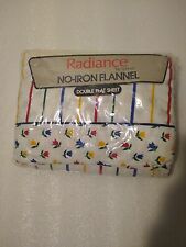 Vintage Double Full Fitted Flannel Sheet Tulip Radiance Made in USA - Sealed NOS picture