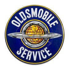 Vintage Oldsmobile Emblem Service Design Reproduction Circle Aluminum Sign picture