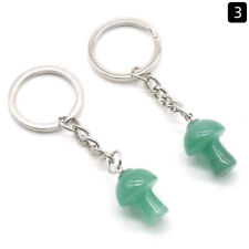 20PCS Color Mushroom Stone Gem Stone Crystal Keychain Key Ring Natural Healing picture