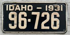 1931 Idaho License Plate - Very nice original paint picture