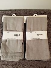 Hudson 43 Gray 8 Pc Cotton/Linen Dinner Napkin Set Made In INDIA picture
