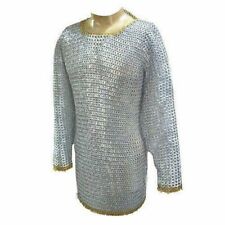 ALUMINIUM CHAINMAIL FLAT RIVETED WHITE ANODIZED FULL SLEEVE SHIRT (XXL Size) picture