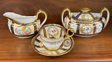 Royal Paragon Creamer & Sugar Set, Queen Mary Service #8902, Signed Holdcroft picture