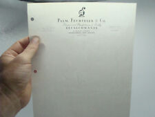 orig 1940s Printing example Letterhead: PALM, FECHTELLER & Co  perfect WATERMARK picture