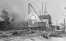 Bridge Construction NY Central Railroad Train Pendleton Indiana Reprint Postcard picture