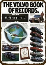 1986 THE VOLVO CAR BOOK OF RECORDS Vintage-Look DECORATIVE REPLICA METAL SIGN picture