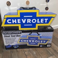 Chevy Steel Metal Toolbox Go Box GM Chevrolet Blue Yellow Brand New in Box picture