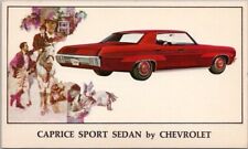 1970 CHEVROLET CAPRICE SPORT SEDAN Advertising Postcard Chevy / Red Muscle Car picture