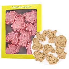 8PCS DIY Cookie Cutter Stamps Set Farmhouse Style Biscuit Cutters for Baking picture