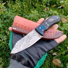 FSK Custom Handmade Damascus Steel Hunting Skinner Knife Wood Handle Sheath A232 picture