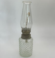Hobnail Miniature Oil Lamp 9 Inches Tall Vintage Glass  picture