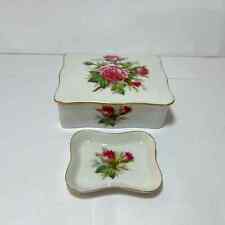 Vintage Rossetti Mid Century occupied japan Cigarette/Trinket Box Pink Roses  picture
