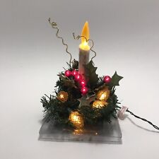 Vintage Holiday Lighted Table Decoration NOS Kmart Candle Christmas Floral 8” picture