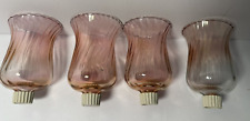 New PARTYLITE ROSE RIDGE  PEGLITE Glass Votive CANDLEHOLDER Cup PINK  Set of 4 picture