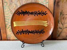 Contemporary Turtle Creek Potter Betty Lou Folk Art Redware Charger - 2008 picture