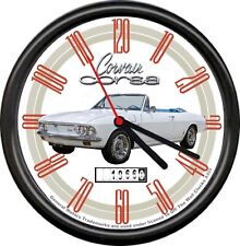 Licensed 1966 White Convertible Chevy Corvair Corsa General Motors Wall Clock picture