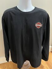 Harley Davidson Men’s Long Sleeve Shirt 2XL Black Front And Back Patches  picture