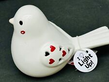 White/Red Ceramic Love Bird Heart-Shaped Perforations LED Novelty Night Light 4