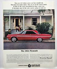 1964 Plymouth Fury 2 Door Hardtop Red Print Ad Poster Man Cave Art Deco 60's picture