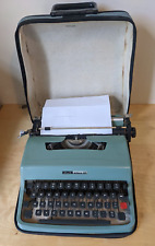 Olivetti Lettera 32 Vintage Typewriter Blue In Original Zip Carry Case VGC++ picture
