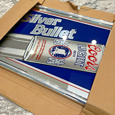 Vintage 1993 Coors Light Silver Bullet 18x13 Mirrored Beer Sign Bar Decor picture