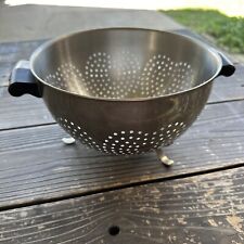 Vintage 8 Inch Heart  Aluminum Metal Strainer Colander Footed picture