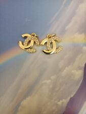  Stamped Lot Of 2  Designer  Buttons Gold Tone  Cc  Logo 18mm Chanel  picture