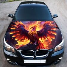 Fits every car hood wrap Decal with vinyl fire Phoenix (customizable) picture