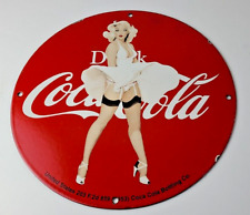 Vintage Coca Cola Porcelain Sign - Gas Pump Plate Service Soda Beverage Sign picture