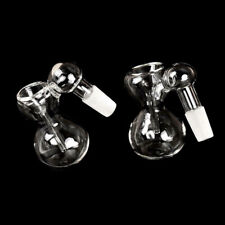 2PCS Mini 14mm Male Clear Gourd Ash Catcher 45 Degree for Glass Bong Water Pipe picture
