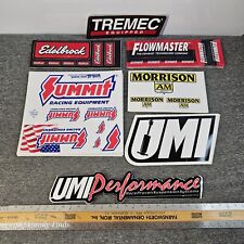 Edelbrock Flowmaster Summit Racing Decal Lot Bend & Peel Stickers UMI Tremec picture