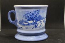 Vintage Blue Currier & Ives The Old Homestead In Winter Shaving Cup Mug picture