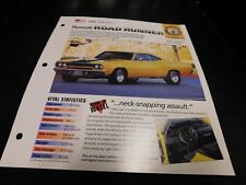 1968-1970 Plymouth Road Runner Spec Sheet Brochure Photo Poster 1969 picture