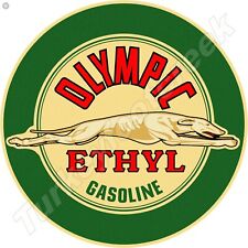Olympic Ethyl Gasoline Round Metal Sign 2 Sizes To Choose From picture
