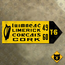 Ireland Limerick Cork Gaelic English highway trunk road sign marker arrow 28x10 picture