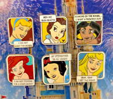 👑 Complete Set of 6 Disney Princess Comic Strip Pins - Hidden Mickey Series picture