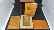 Vintage S.T.Dupont Gas Lighter Border Gold Line1L With Box picture