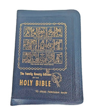 HOLY BIBLE FAMILY ROSARY EDITION TO JESUS THROUGH MARY 1953 Vintage picture