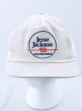 Vintage Jesse Jackson For President 1988 Campaign Strapback Rope Cap White picture