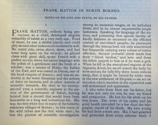 1885 Explorer Frank Hatton in North Borneo illustrated picture