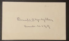 Rear Admiral Donald B. MacMillan Artic Explorer Signed Autographed Index Card picture