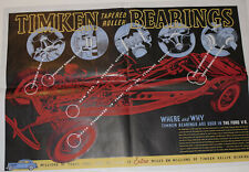 VTG 1935 FORD V8 POSTER BY TIMKEN BEARINGS 32x22 & EVOLUTION OF THE FORD CAR picture