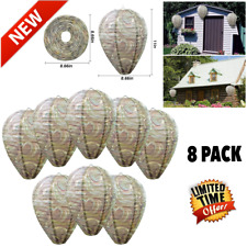 8 Pack Fake Hornet Nest Decoy Wasp & Carpenter Bee Repellent Outdoor 8.66