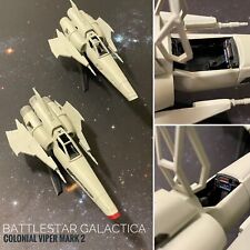 Battlestar Galactica Painted 3D Colonial Viper mark II (MK2) 7” +Apollo/Starbuck picture